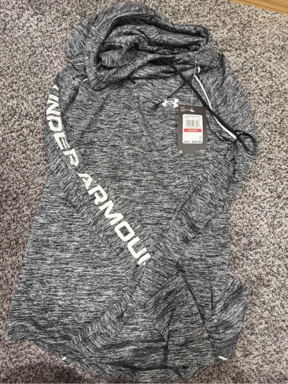 Under Armour Men’s Heather Gray Zip-Up Hooded Performance Sweater